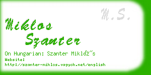 miklos szanter business card